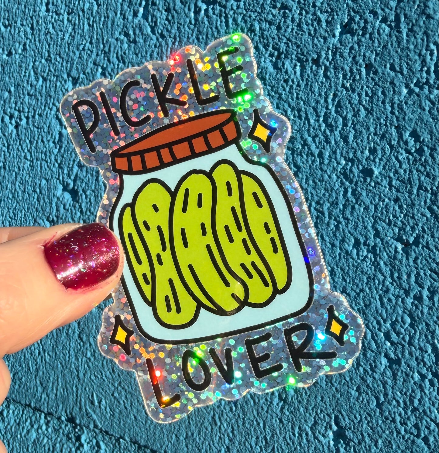 Pickle Lover Glitter Sticker