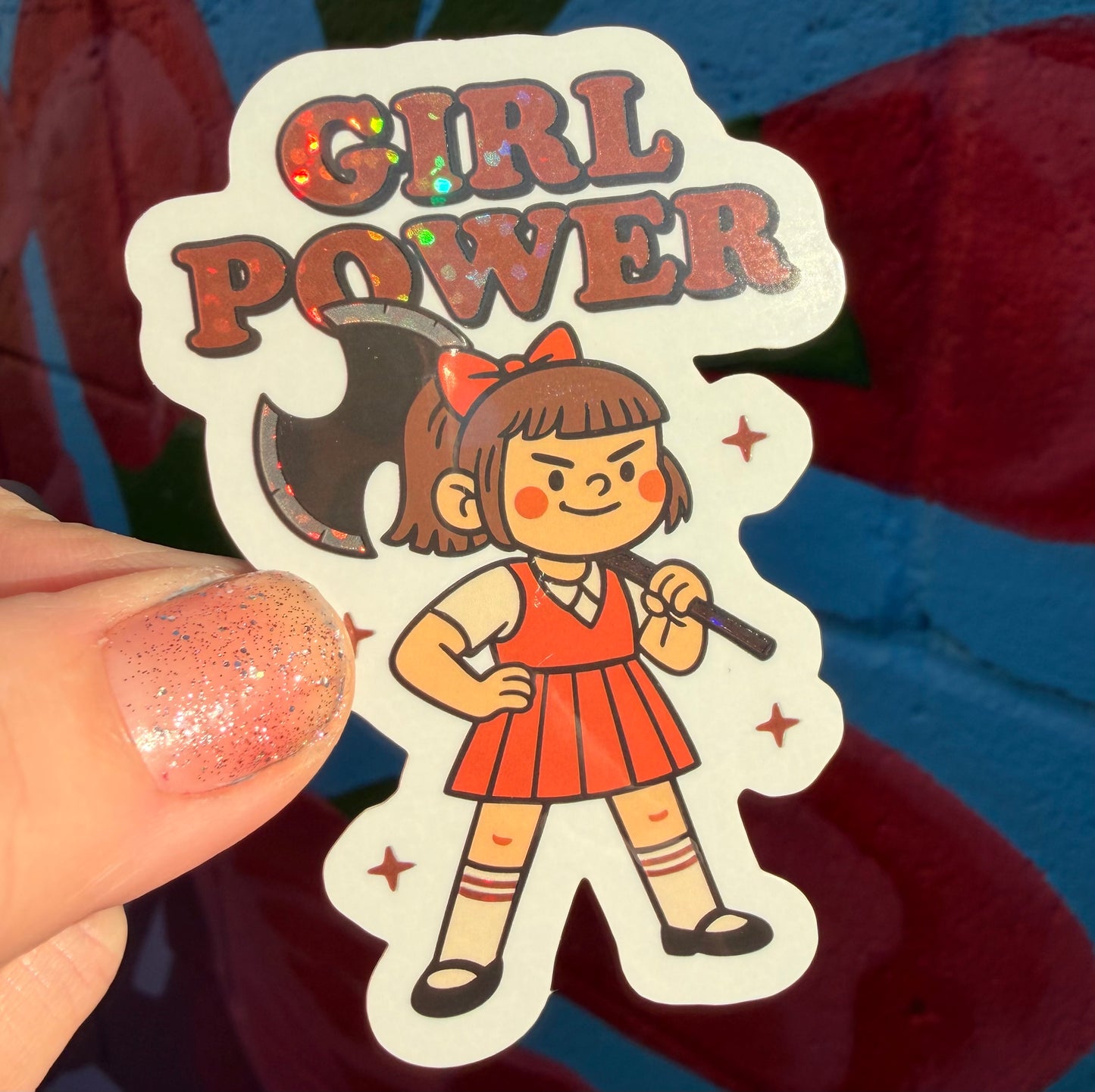 Girl Power Glitter Sticker