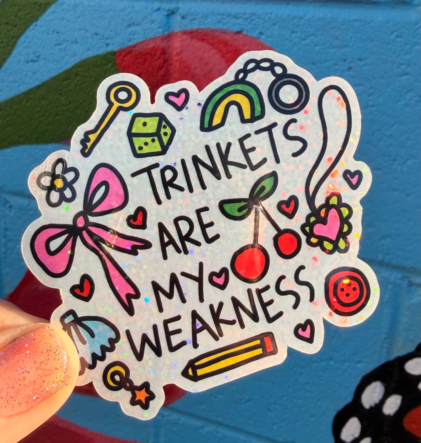 Trinkets Are My Weakness Pixie Glitter Sticker