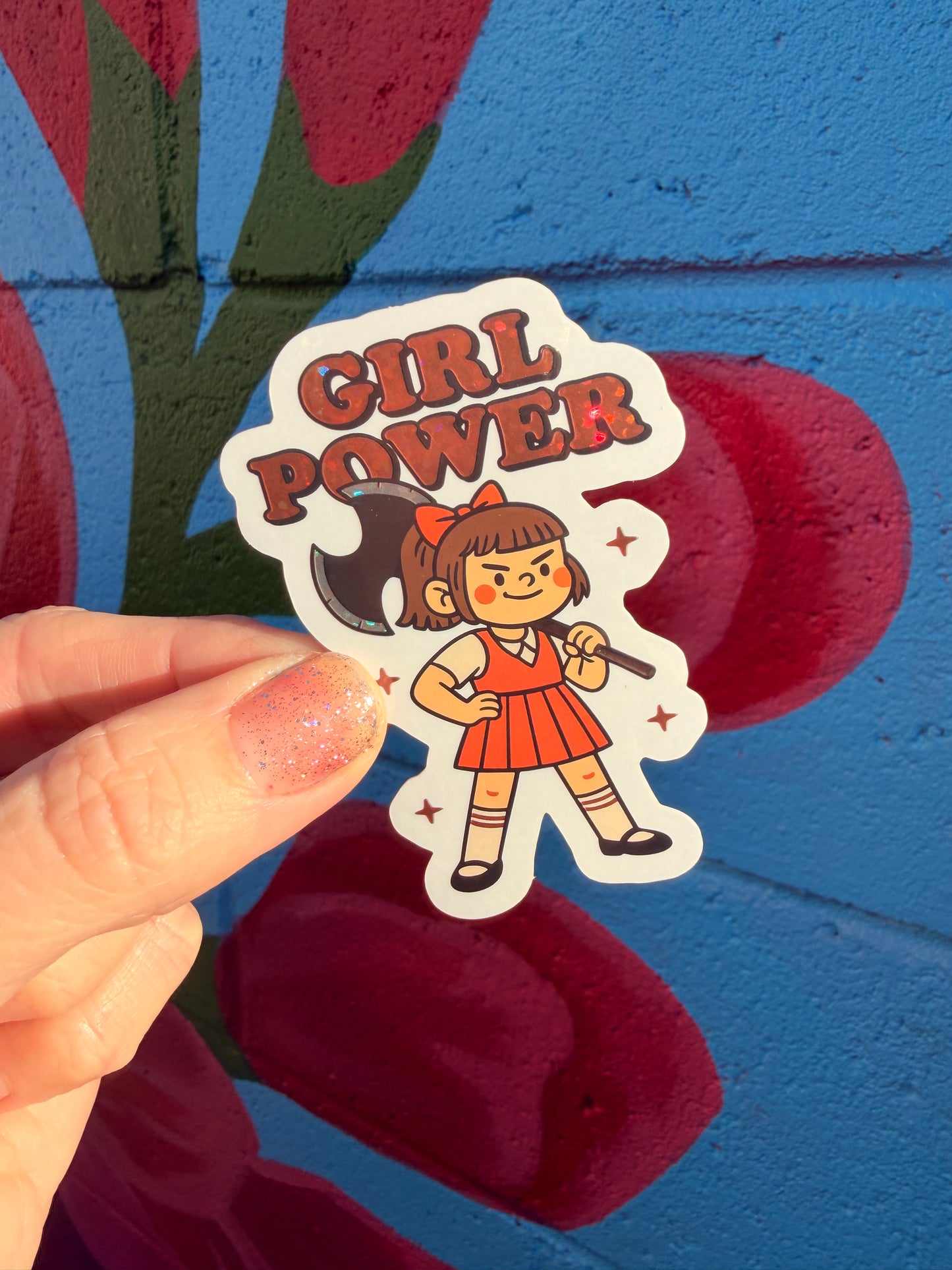 Girl Power Glitter Sticker