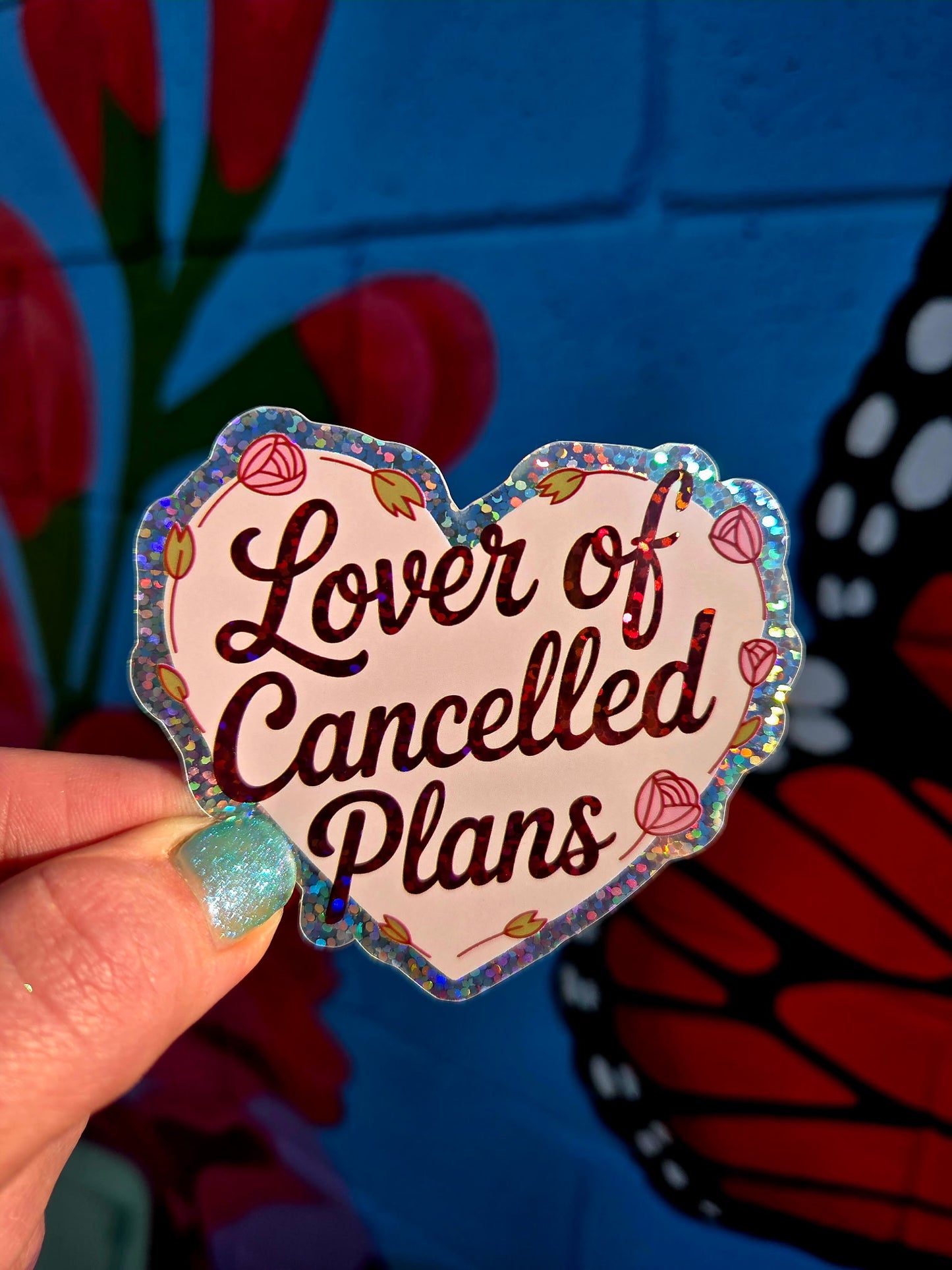 Xancalled Sticker Lover Of Cancelled Plans Glitter Sticker – Hilarious Humanitarian