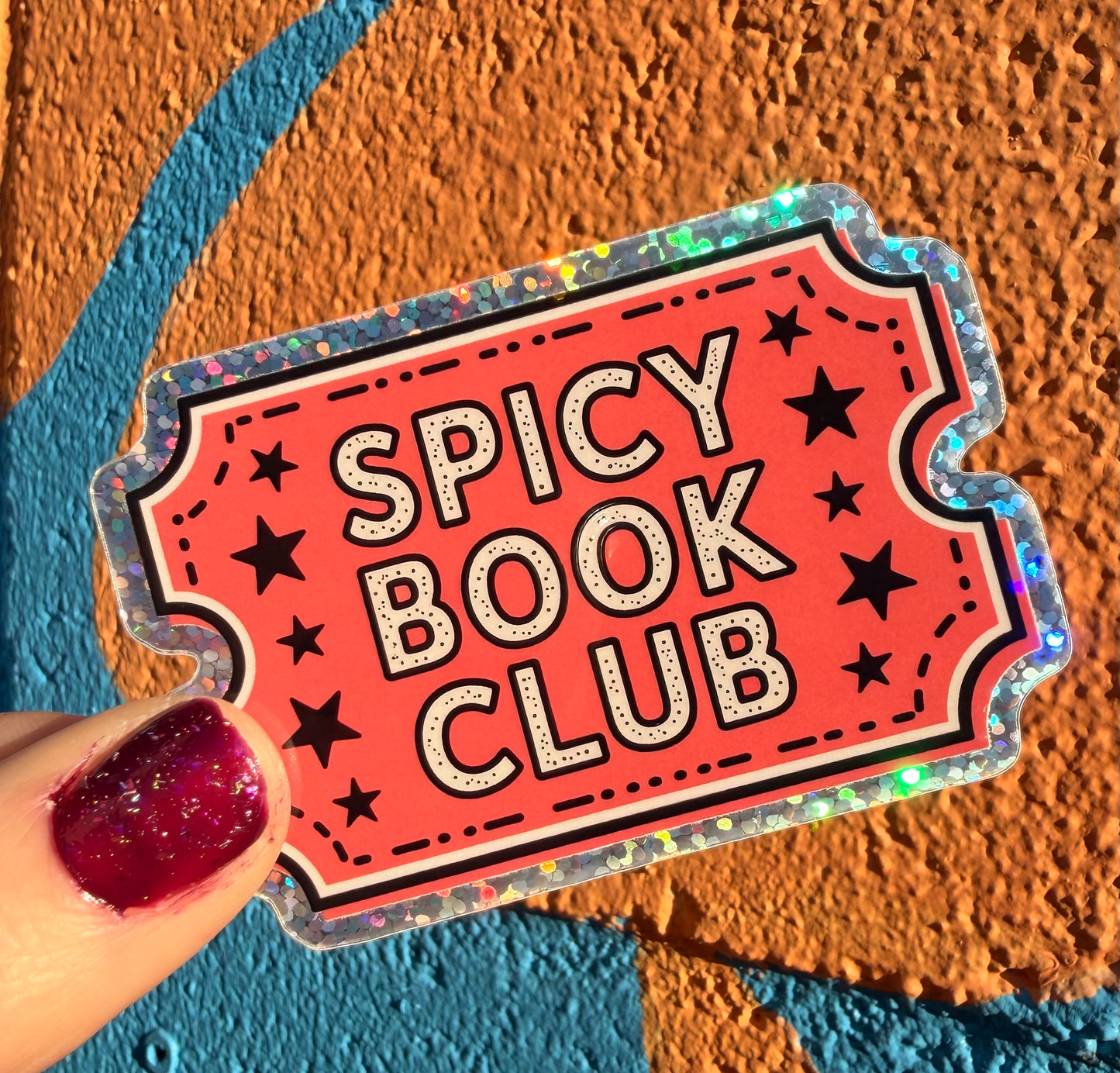 Spicy Book Club Glitter Sticker
