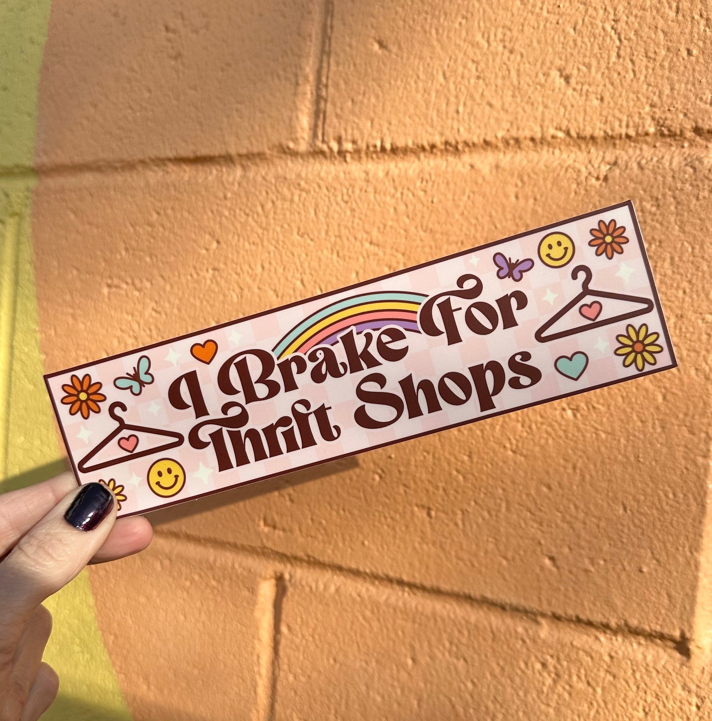 I Brake For Thrift Shops Bumper Sticker
