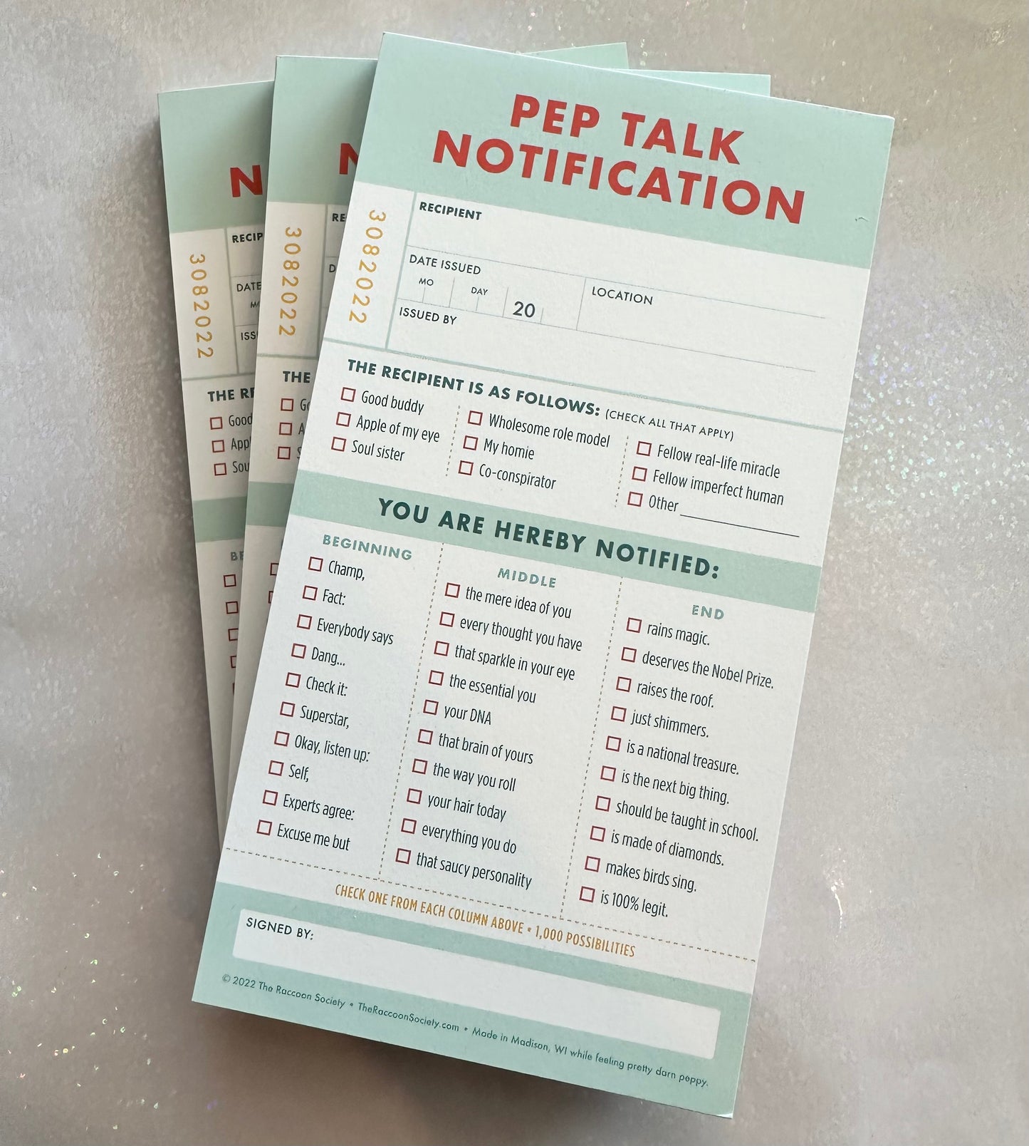 Pep Talk Notification - 40 sheets