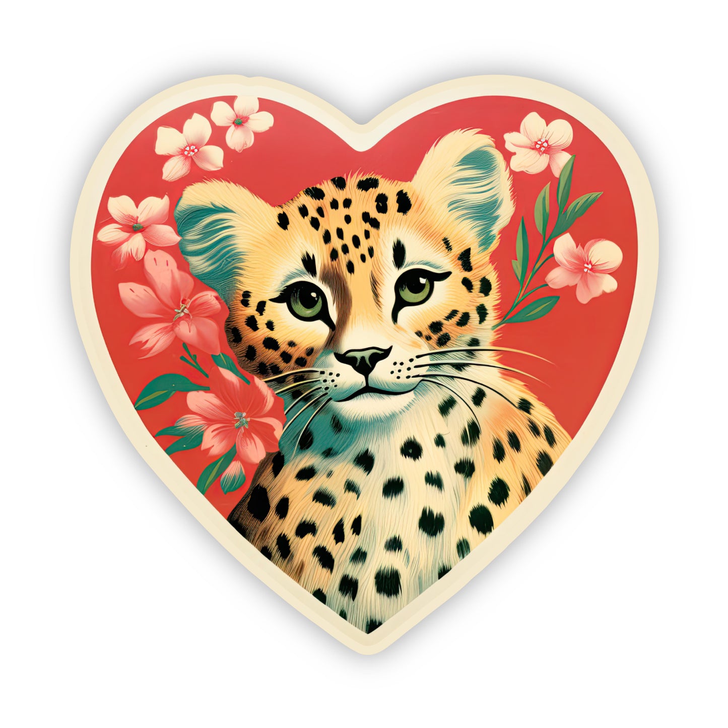 Cheetah Heart Sticker (2 Designs Available)