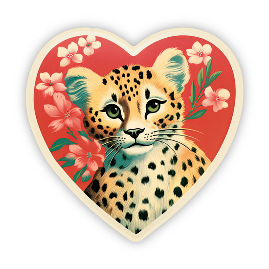 Cheetah Heart Sticker (2 Designs Available)