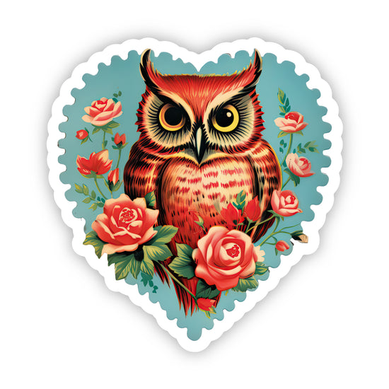 Load image into Gallery viewer, Owl Heart Sticker
