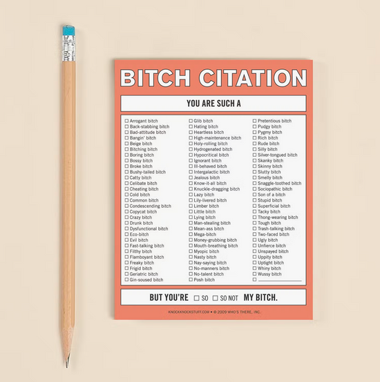 Load image into Gallery viewer, Bitch Citation Notepad - 50 sheets
