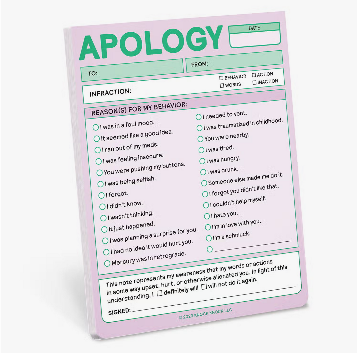 Apology Notepad (Pastel Edition) - 50 sheets