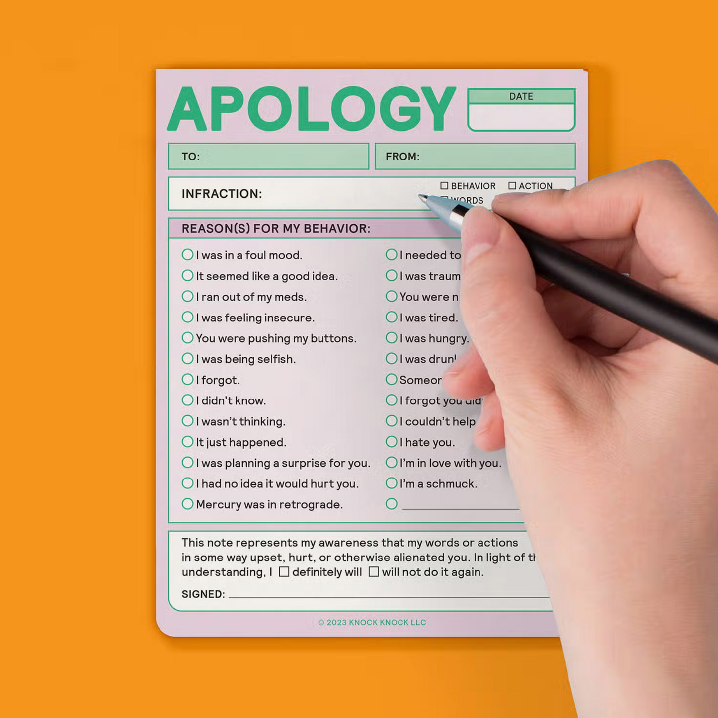 Apology Notepad (Pastel Edition) - 50 sheets