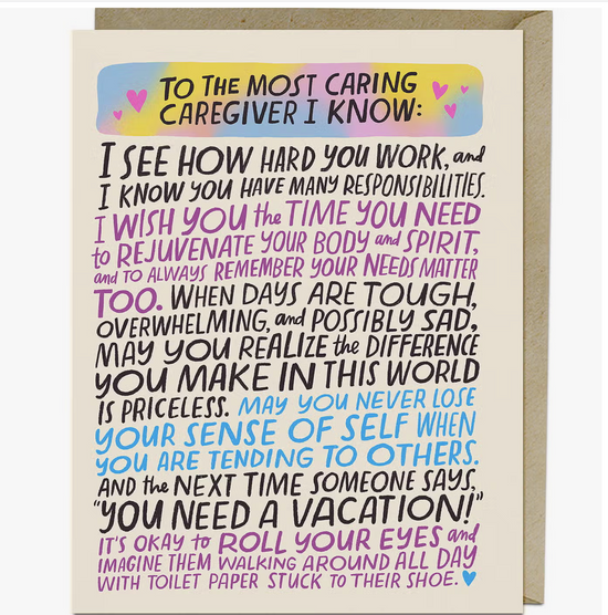 Most Caring Caregiver Card