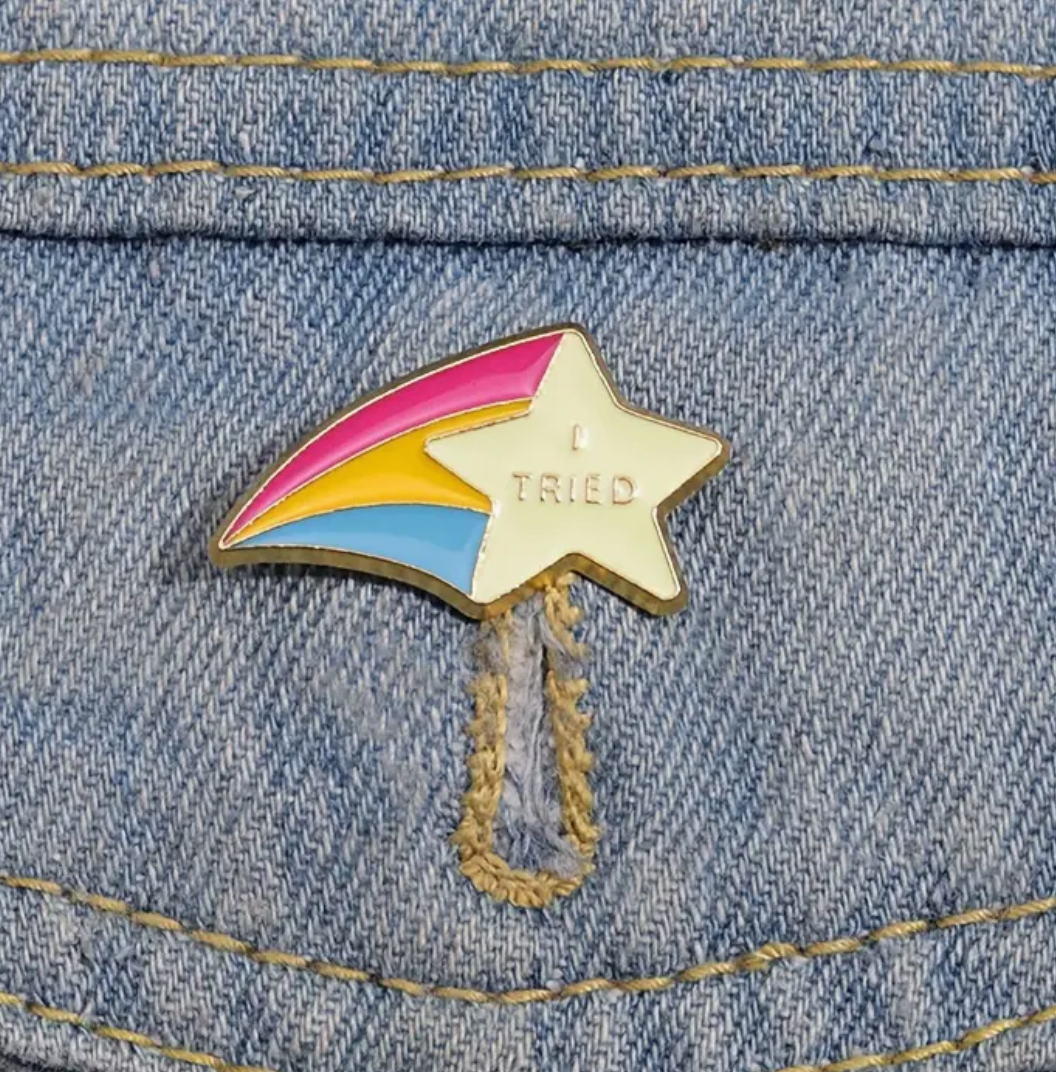 Load image into Gallery viewer, I Tried Rainbow Enamel Pin
