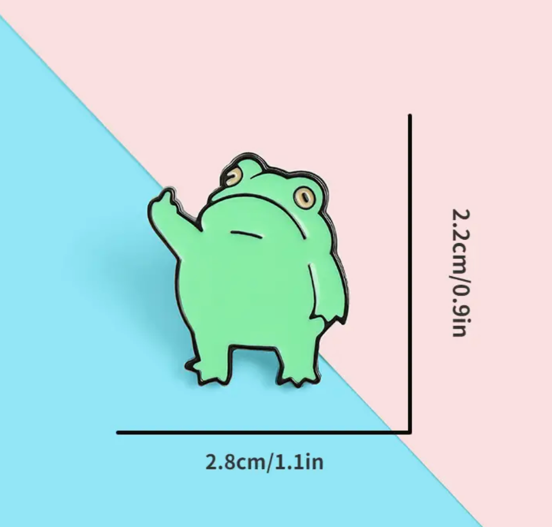 Load image into Gallery viewer, Frog Flipping Off Pin
