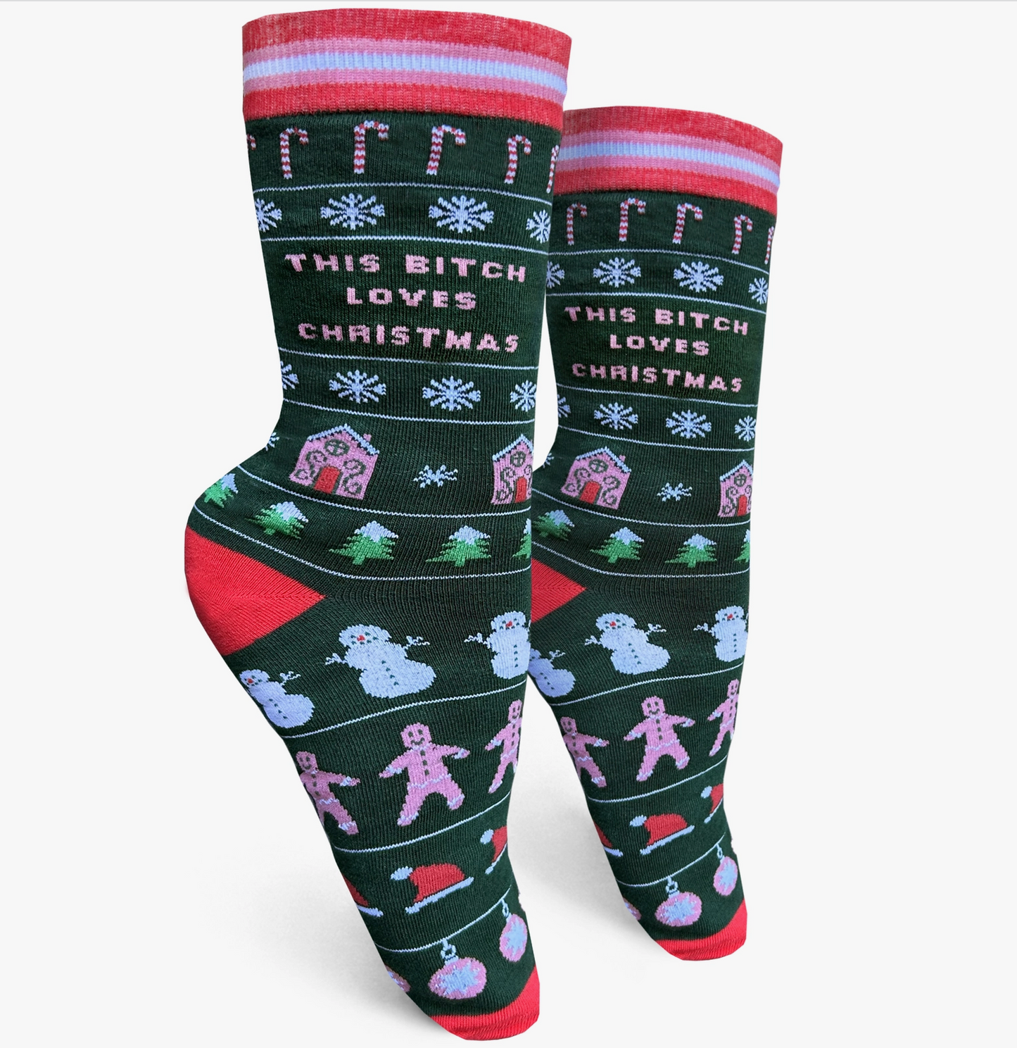 This Bitch Loves Christmas Womens Crew Socks