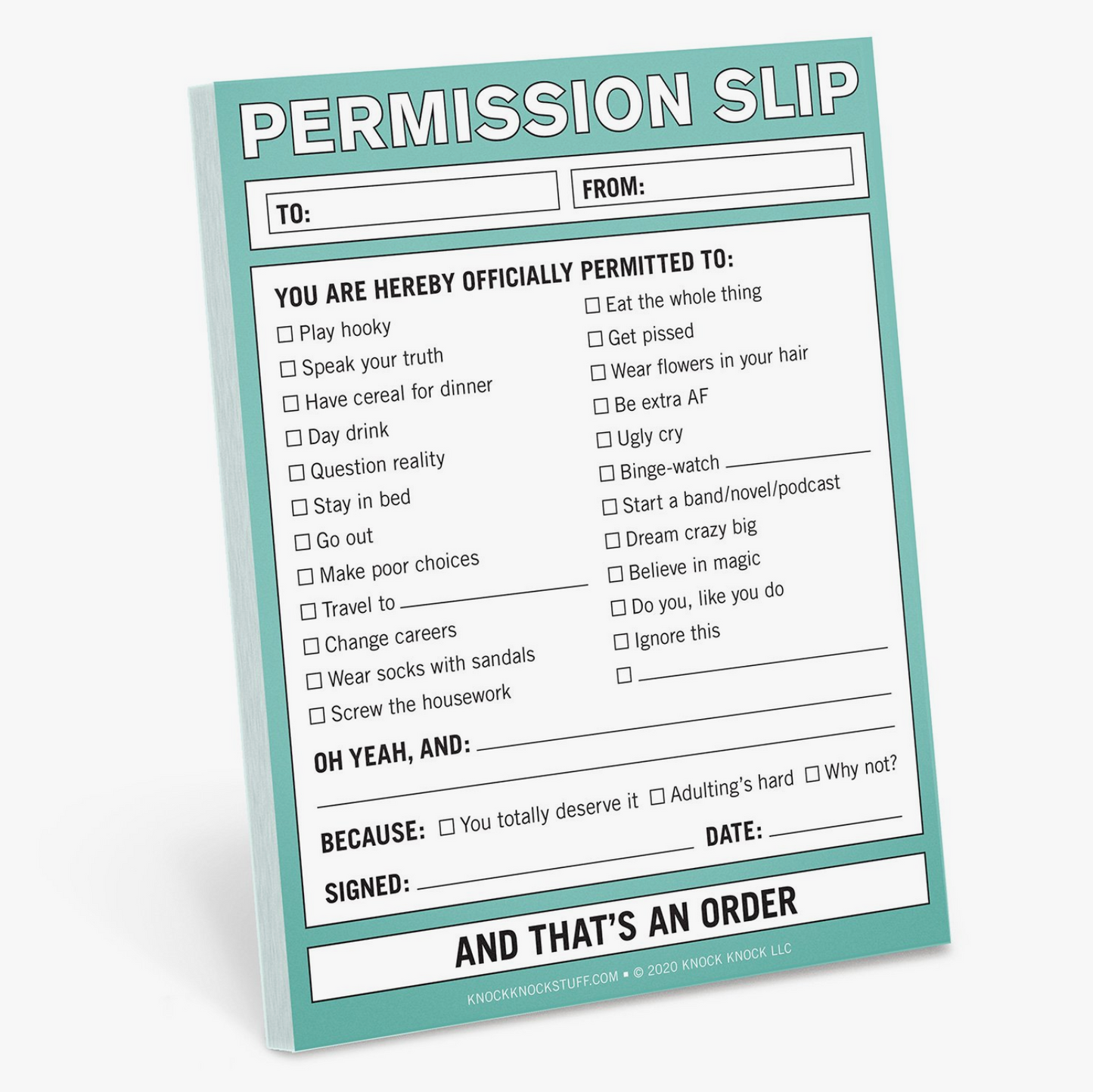 Permission Slip Notepad - 50 sheets