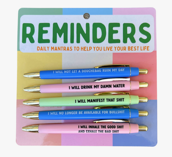 Reminders Pen Set - 5 pens
