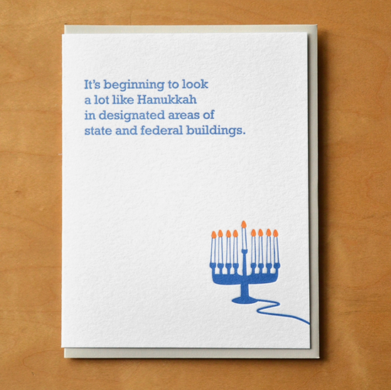 It's Beginning To Look A Lot Like Hanukkah In Designated Areas Of State And Federal Buildings Card