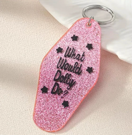 Load image into Gallery viewer, What Would Dolly Do Acrylic Keychain
