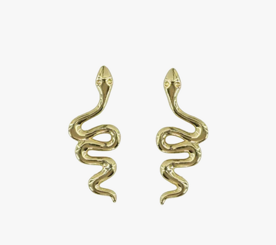Gold Snake Stud Earrings