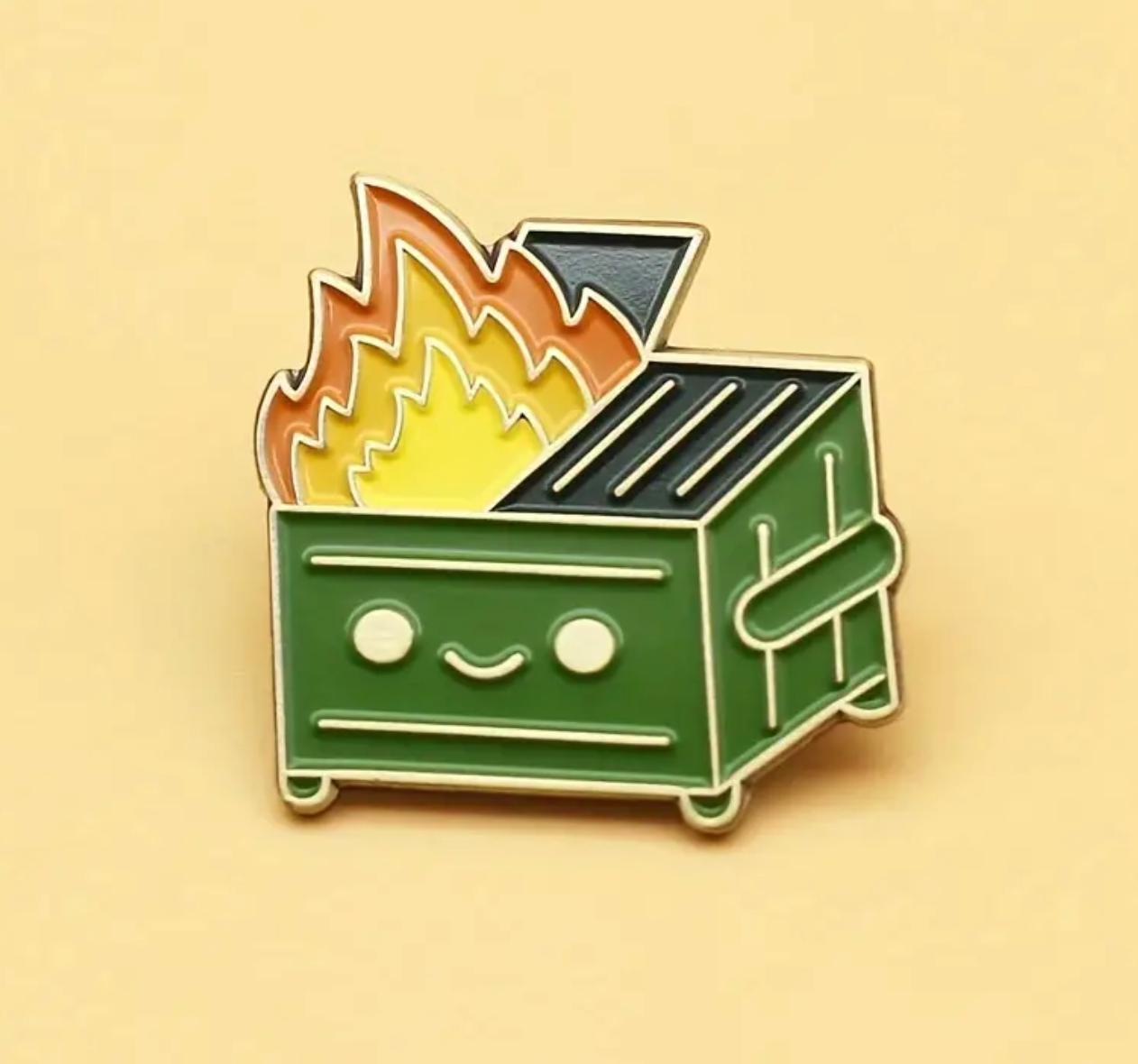Dumpster Fire Face Pin