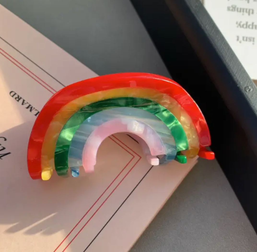 Rainbow Acrylic Hair Clip