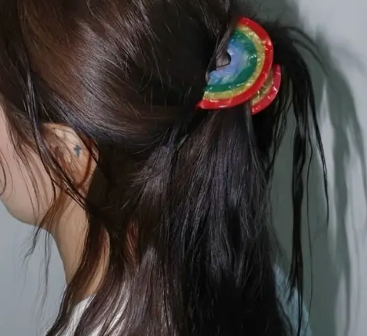 Load image into Gallery viewer, Rainbow Acrylic Hair Clip
