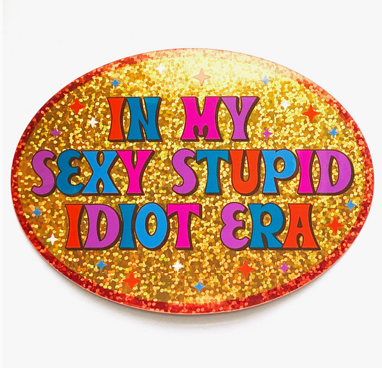 Load image into Gallery viewer, Sexy Stupid Idiot Retro Large Sticker
