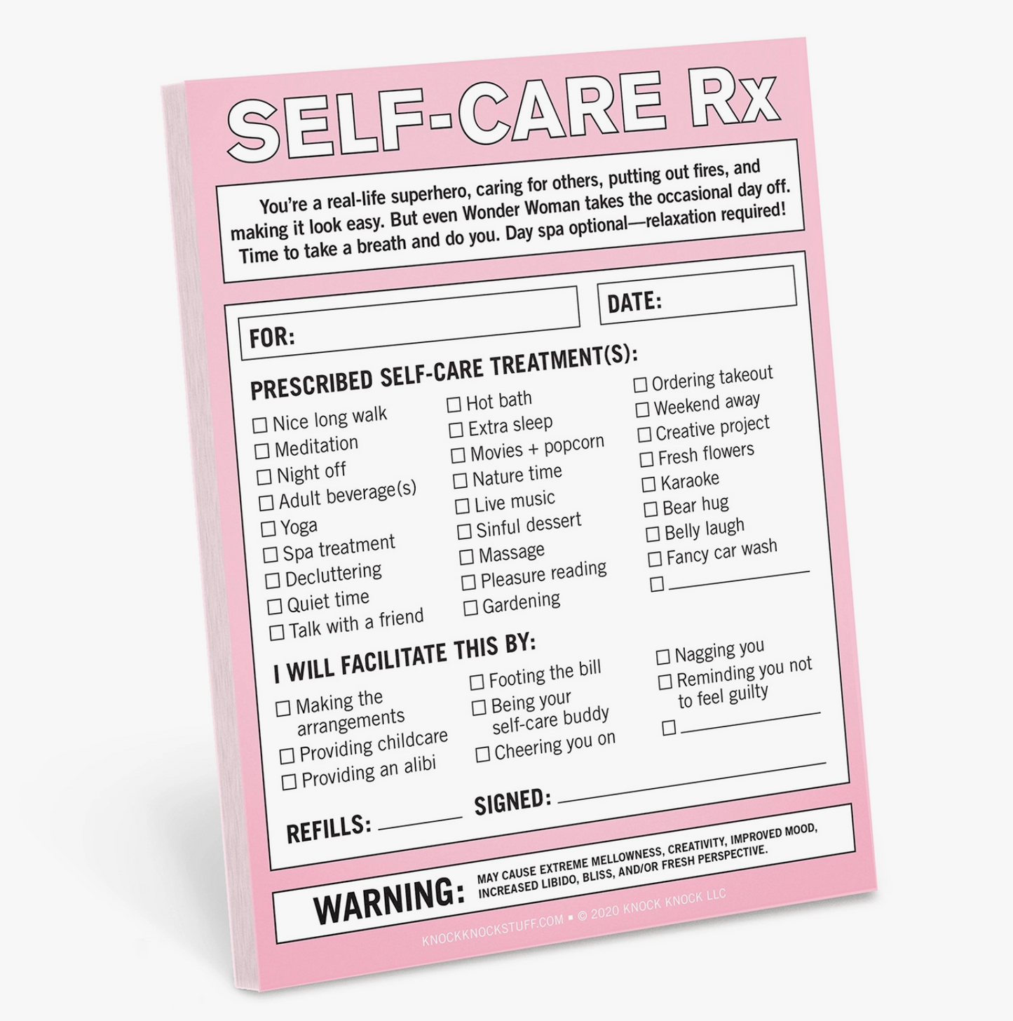 Self-Care RX Notepad - 50 Sheets