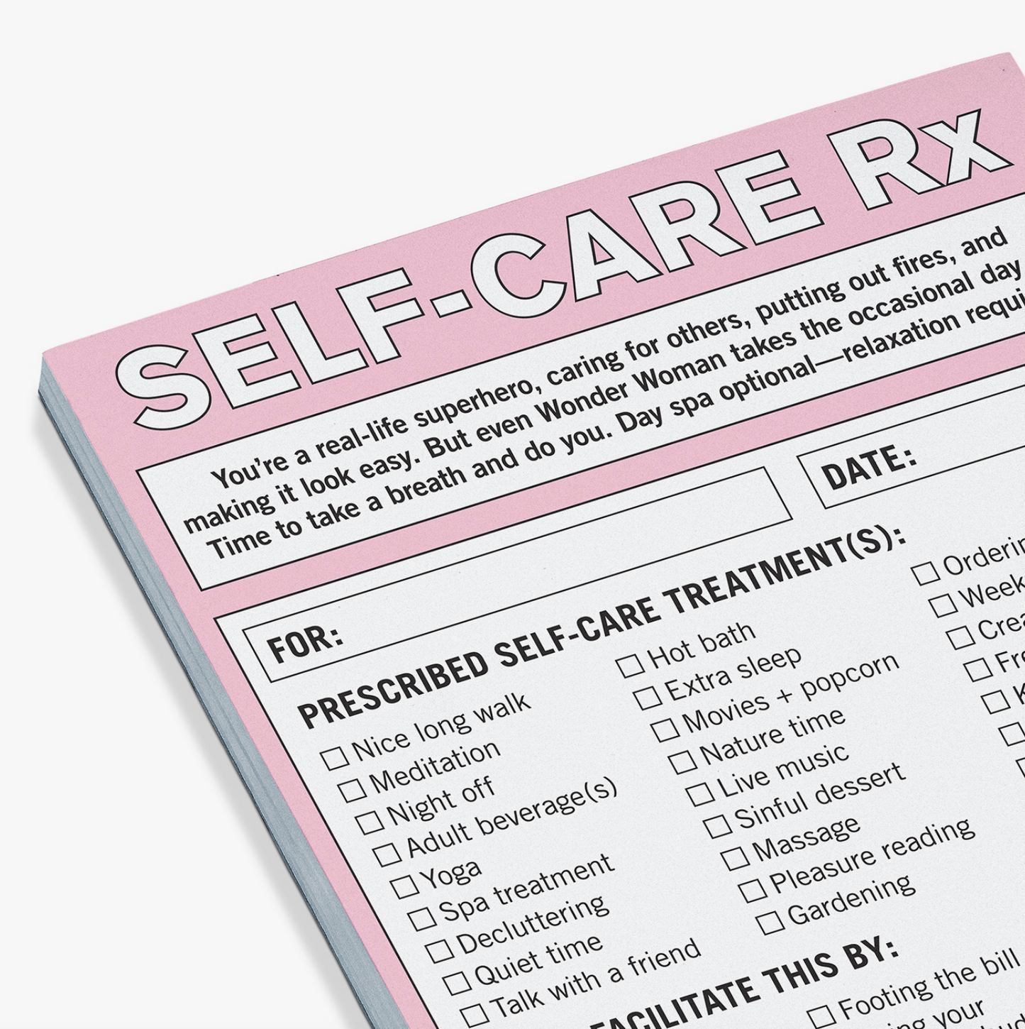 Self-Care RX Notepad - 50 Sheets