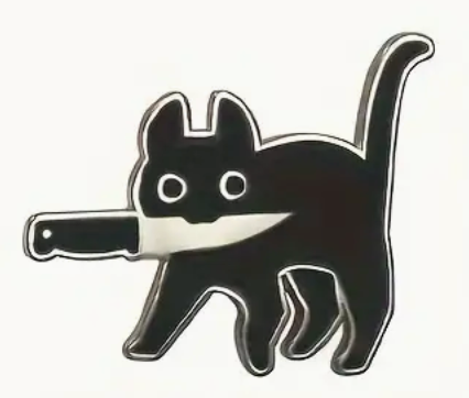 Cat With Knife Pin