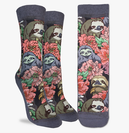 Load image into Gallery viewer, Sloth Floral Socks
