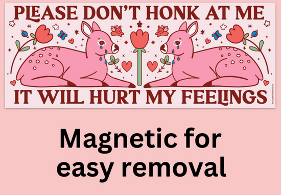 Please Don't Honk At Me It Will Hurt My Feelings Car Magnet