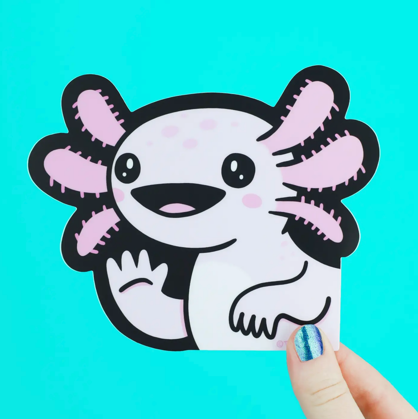 Load image into Gallery viewer, Axolotl Waving Large Car Window Sticker
