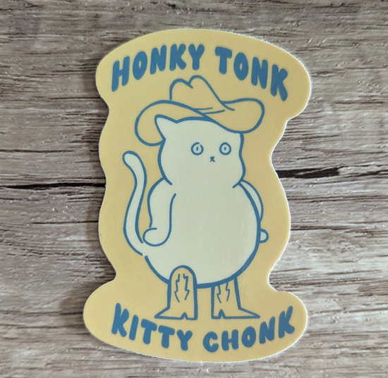 Honky Tonk Kitty Chonk Sticker