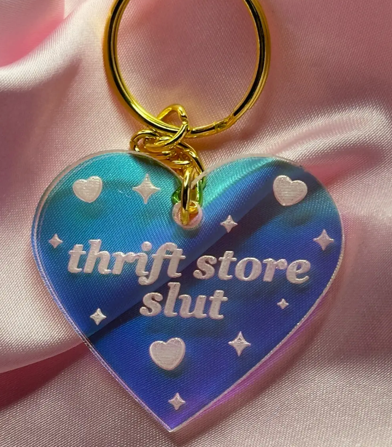 Thrift Store Slut Iridescent Acrylic Keychain