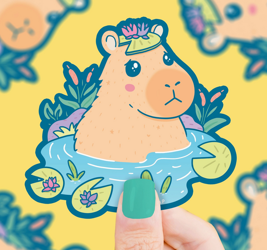 Capybara Pond Sticker