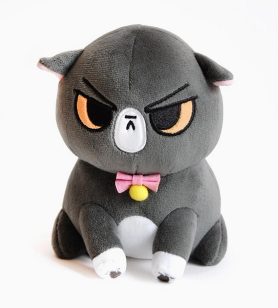 Angry Cat Plush- Black and White Tux Version