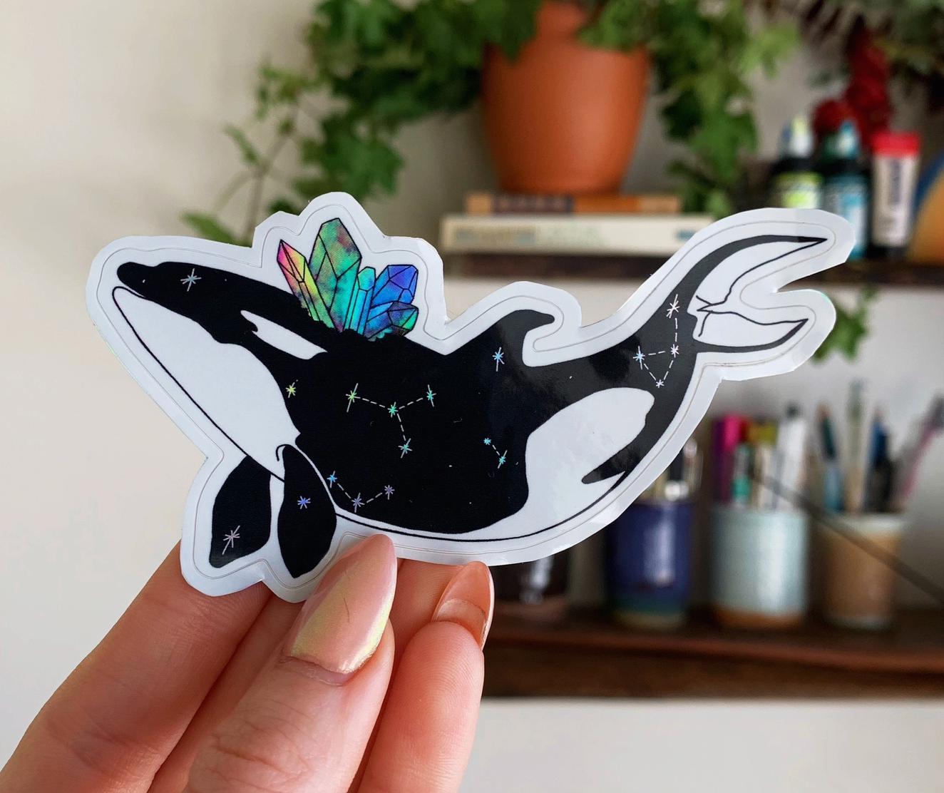 Orca Holographic Sticker