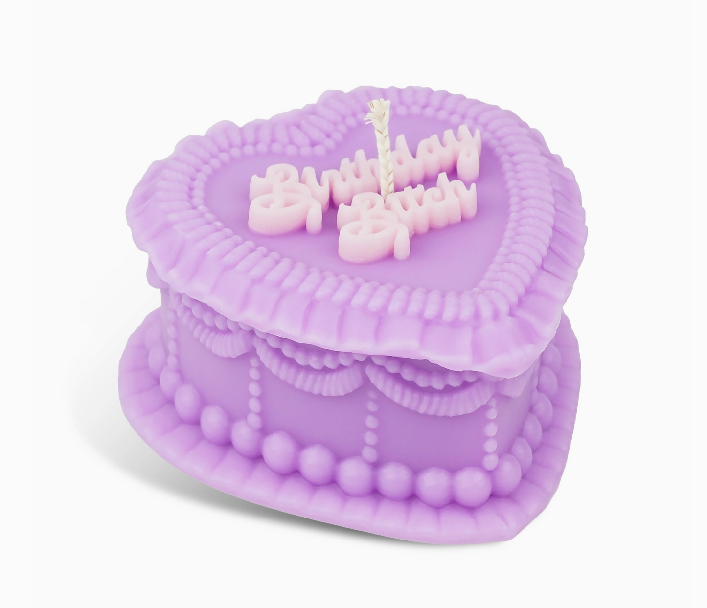 Birthday Bitch Vintage Heart-Shaped Cake Soy Candle - 13.5 Ounces