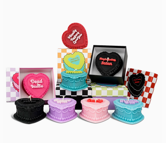 Fuck It Up Buttercup Vintage Heart-Shaped Cake Soy Candle - 13.5 Ounces