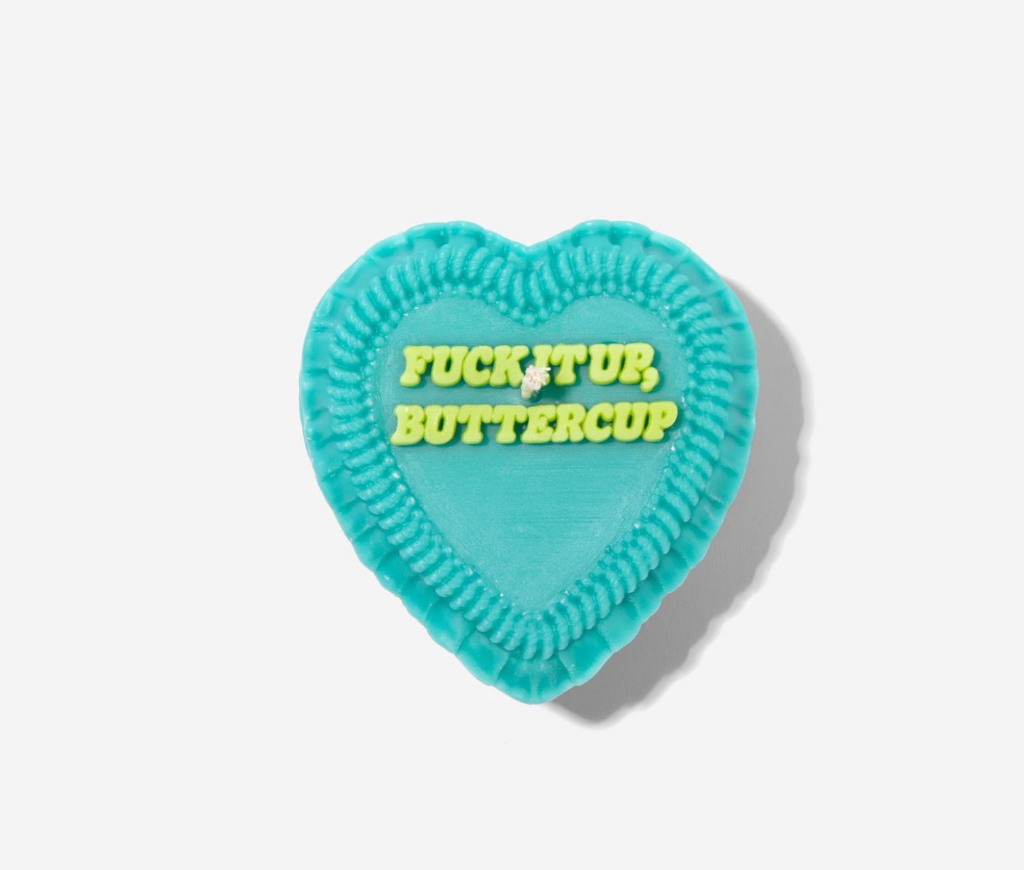Fuck It Up Buttercup Vintage Heart-Shaped Cake Soy Candle - 13.5 Ounces