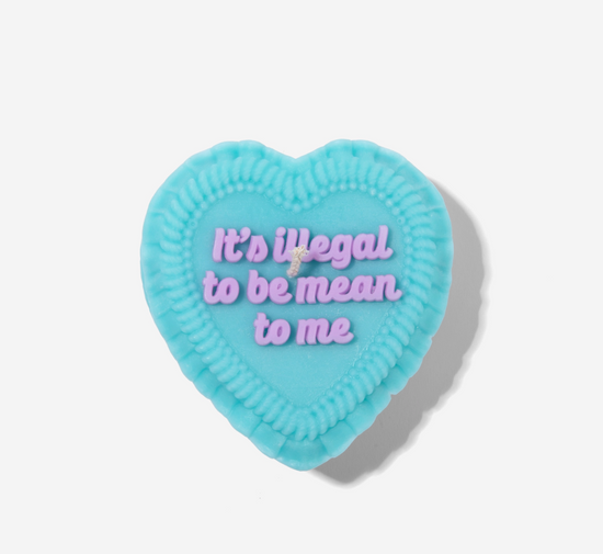 It's Illegal To Be Mean To Me Vintage Heart-Shaped Cake Soy Candle - 13.5 Ounces