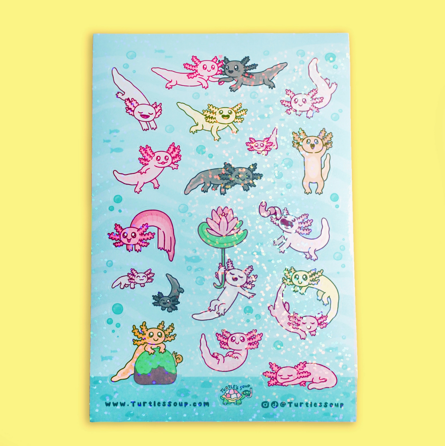 Axolotl Stationery Vinyl Sticker Sheet