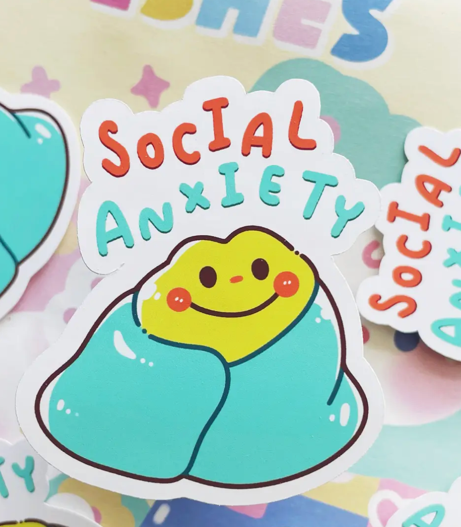 Social Anxiety Frog Sticker