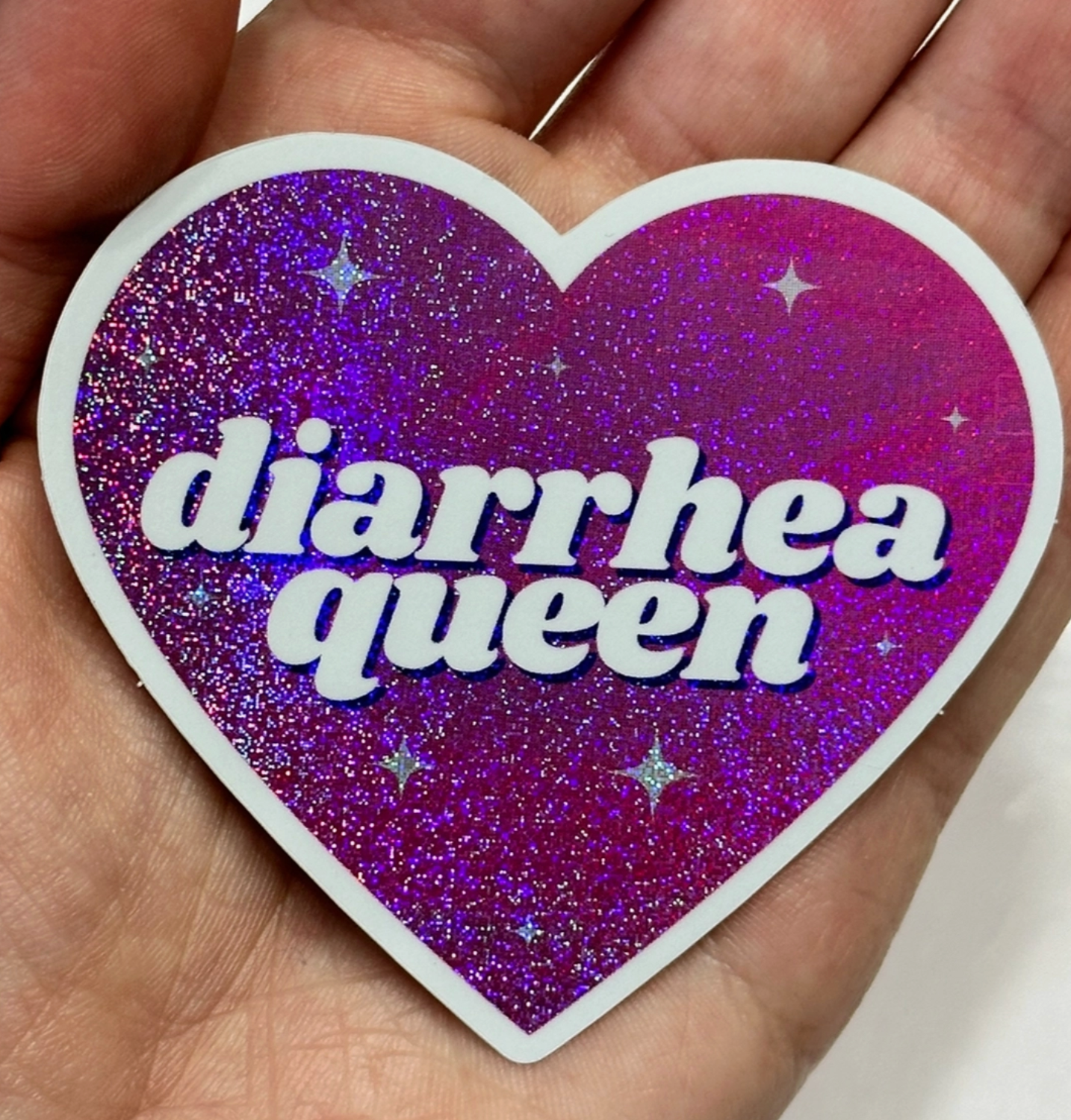 Diarrhea Queen Pink Glitter Sticker