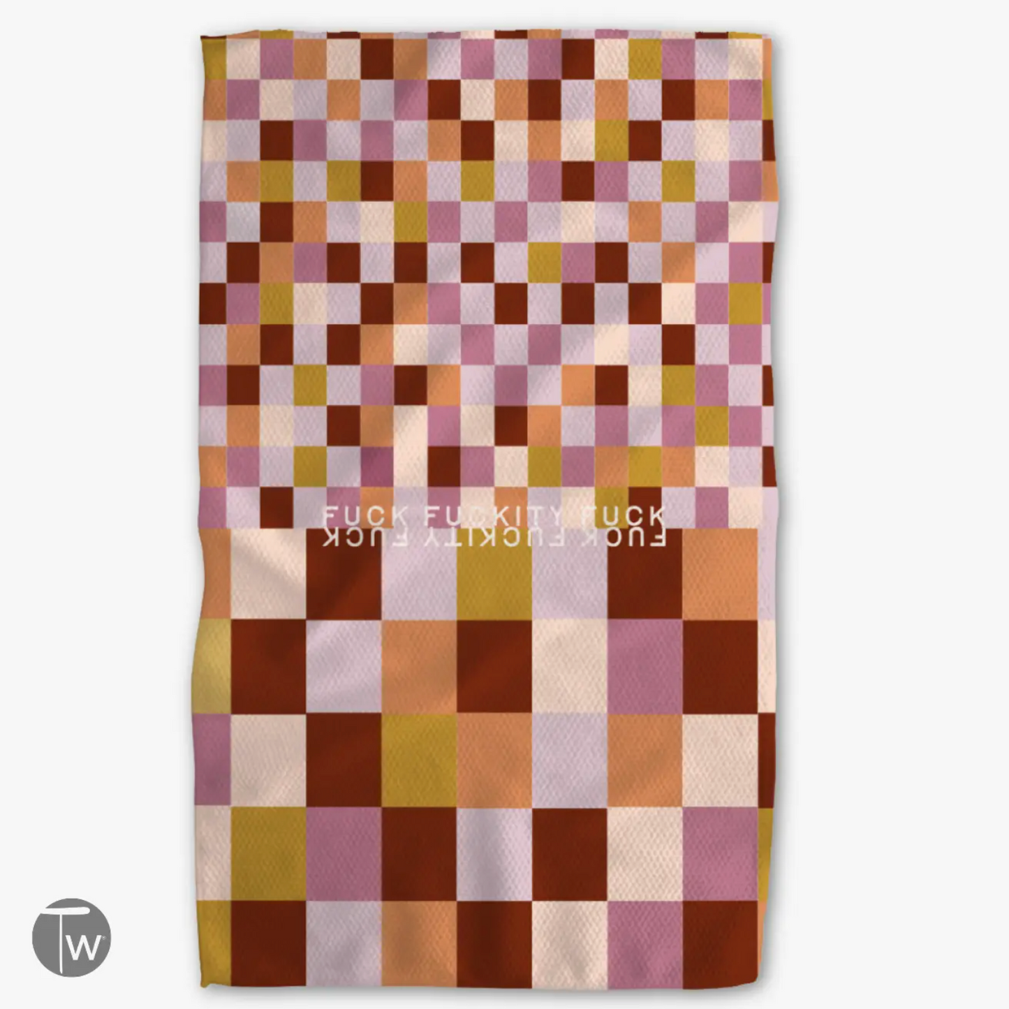 F*ck F*ckity F*ck Checkers Lilac Kitchen Towel