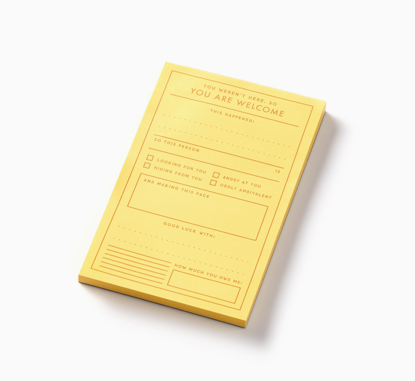 You Are Welcome Memo Notepad - 75 pages