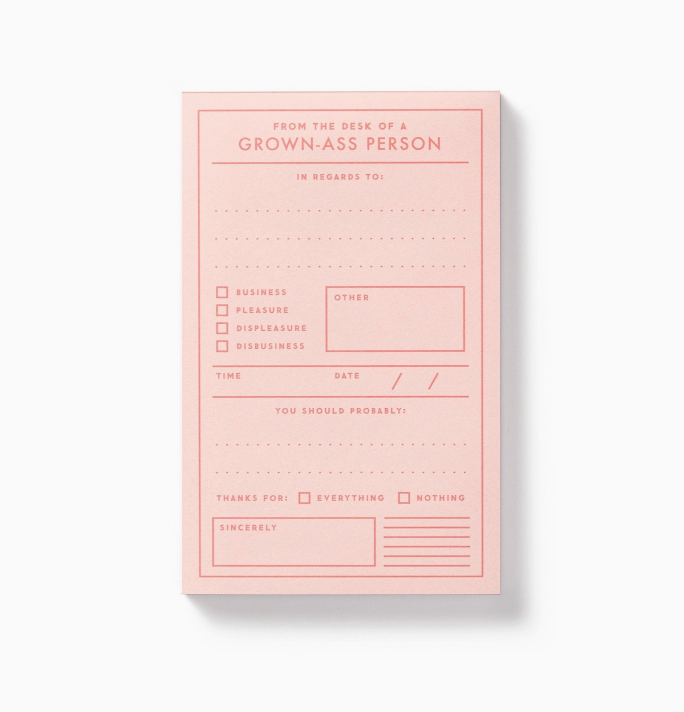 Grown-Ass Person Memo Pad - 75 pages