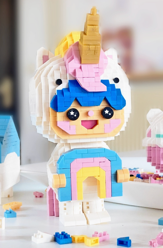 Rainbow Unicorn Mini-Bricks Set