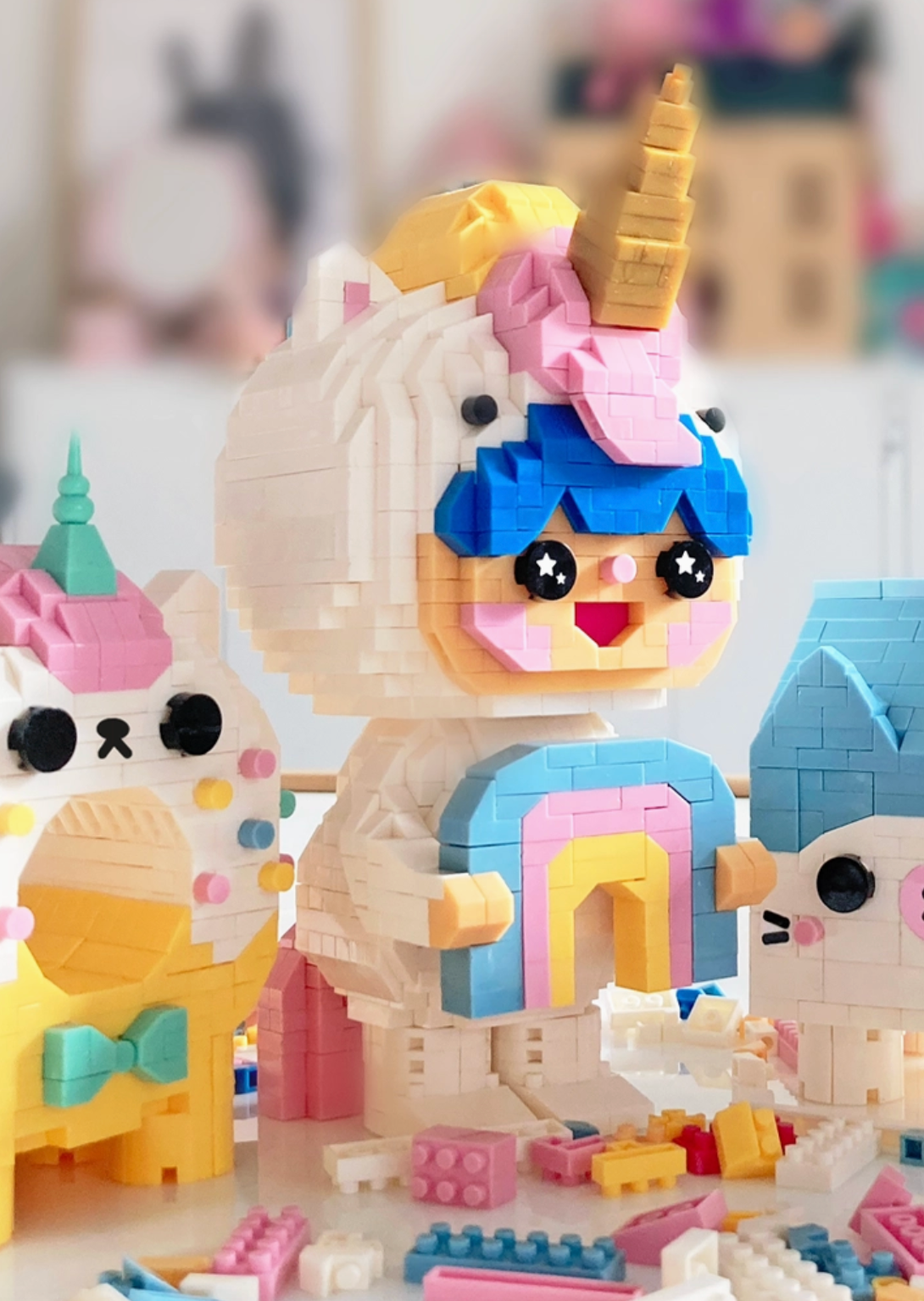 Rainbow Unicorn Mini-Bricks Set